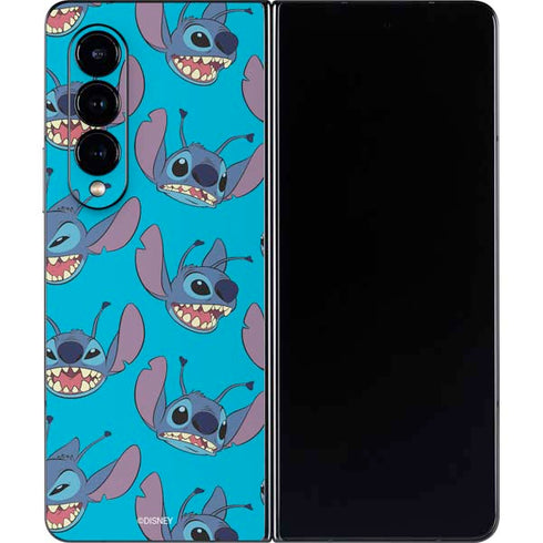 Disney Lilo and Stitch Face Expression Pattern Galaxy Z Fold4 5G Skin